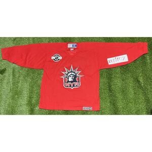 New York Rangers NHL Hockey Vintage CCM Center Ice Liberty Head Jersey Red XL